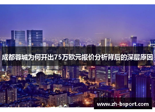 成都蓉城为何开出75万欧元报价分析背后的深层原因 成都蓉城为何开出75万欧元报价分析背后的深层原因